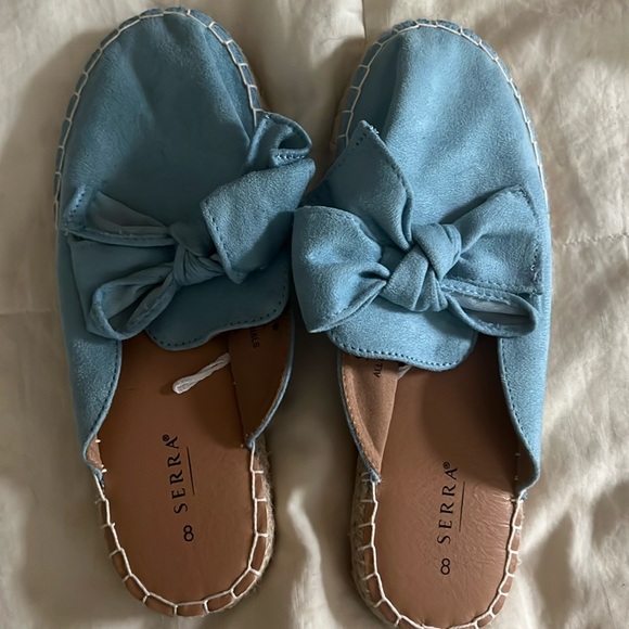 Serra blue bow slip-on flat shoes - Picture 1 of 3